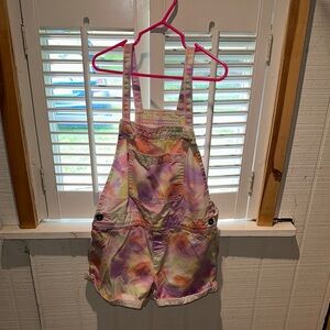 Levi's Pink and Orange Overalls with Playful Design